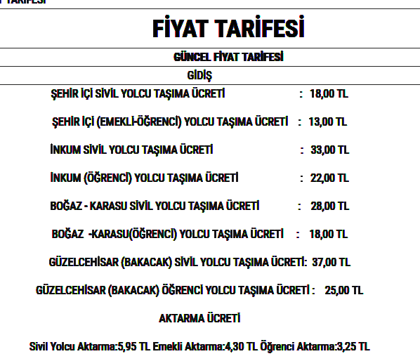 BartınÖho Fiyat