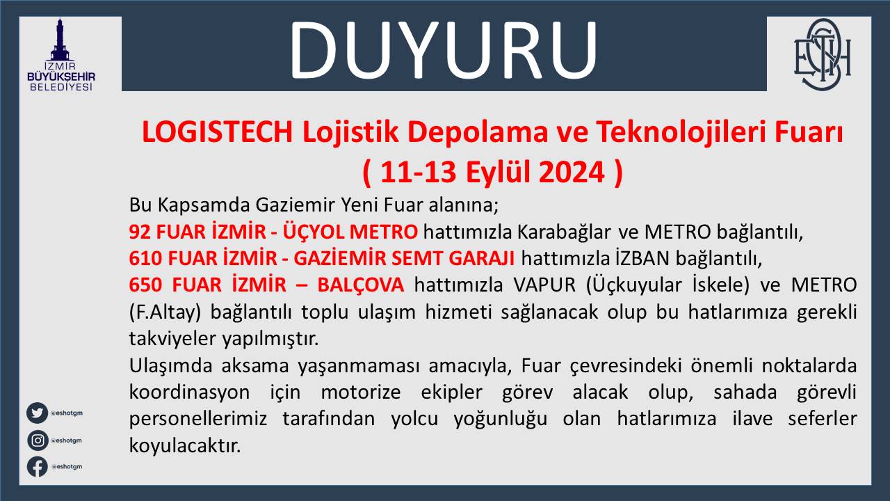 Fuar DUYURU Lojistik Depolama ve Teknolojileri Fuarı 2024