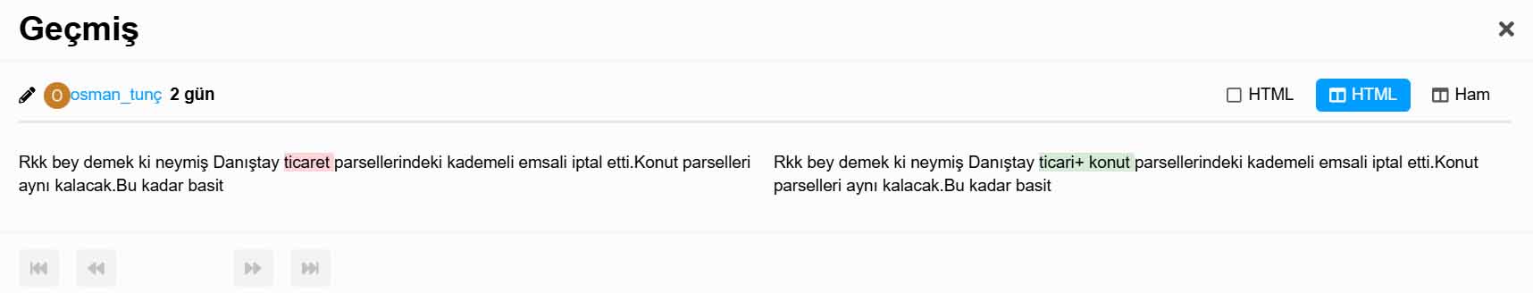 mesaj degismis