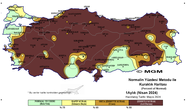 nisan 2024 kuraklık haritası