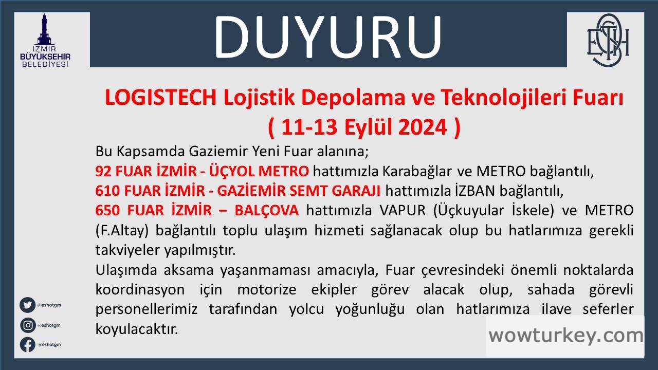 Fuar DUYURU Lojistik Depolama ve Teknolojileri Fuarı 2024