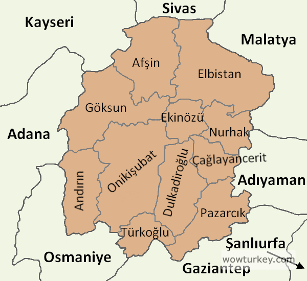 Kahramanmara-location-districts